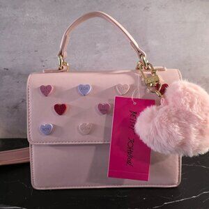 Betsey Johnson Viral Candy Conversation Hearts Crossbody Purse, Valentines NWT!